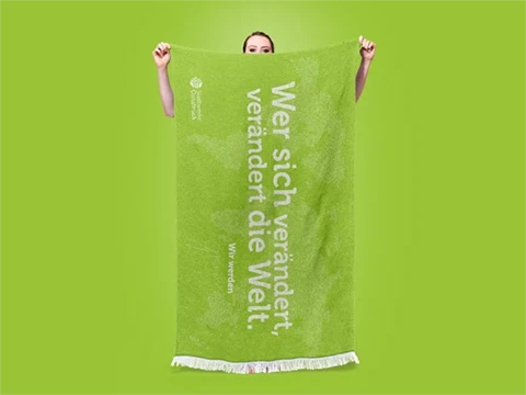grünes handtuch